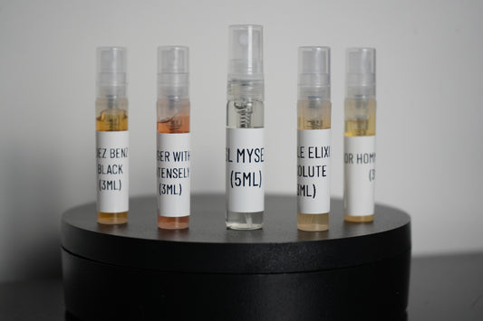 Luxury Discovery Set - By Kilian's Born to be Unforgettable, Montale Sensual Instinct, Arabian Oud's Sultani, Dior Sauvage Elixir, Dior Homme Intense, Tom Ford Black orchid & Soleil Blanc